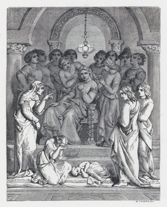 Illusztráció Tennyson A hercegnő című verséhez (metszet) alkotó: Daniel (after) Maclise