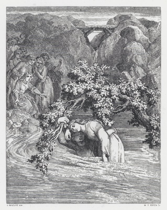 Illusztráció Tennyson A hercegnő című verséhez (metszet) alkotó: Daniel (after) Maclise