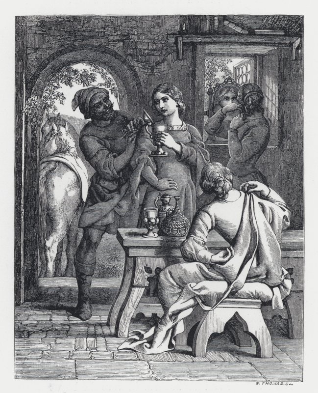 Illusztráció Tennyson A hercegnő című verséhez (metszet) alkotó: Daniel (after) Maclise