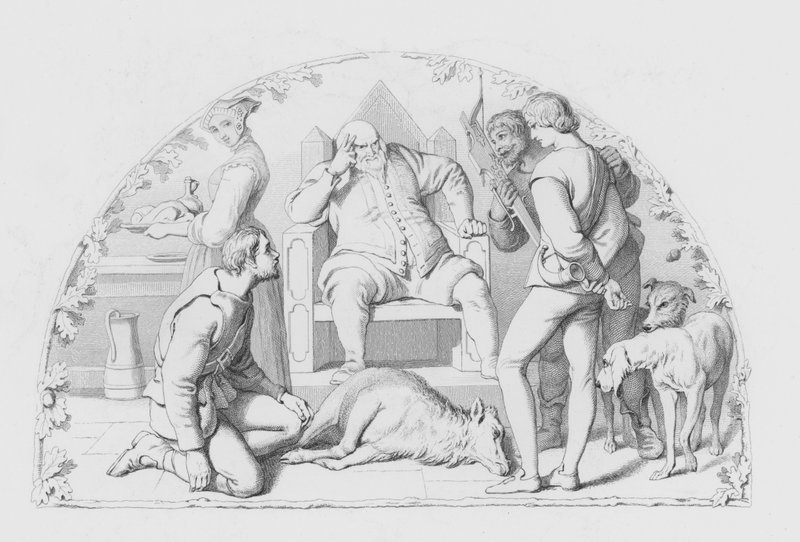 Shakespeare, Az igazságszolgáltatás (metszet) alkotó: Daniel (after) Maclise