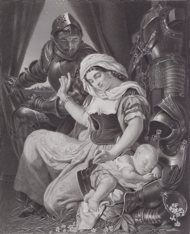 A harcos bölcsője (metszet) alkotó: Daniel (after) Maclise