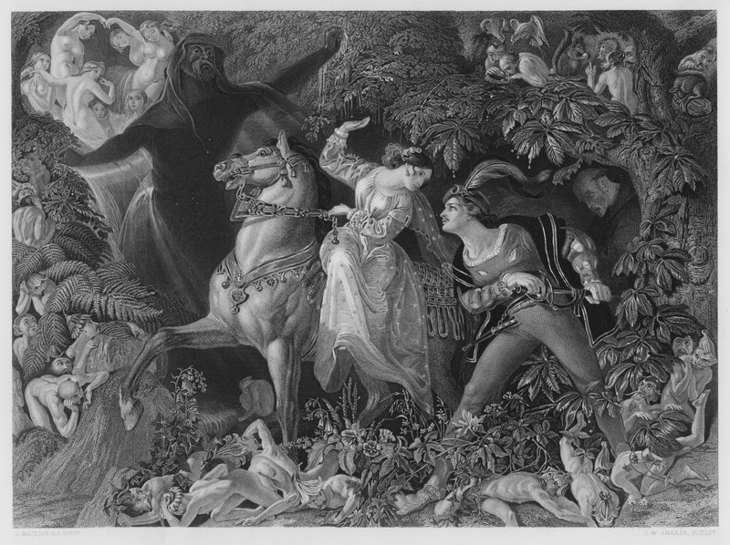 Undine, a képről a Királyi Gyűjteményben (metszet) alkotó: Daniel (after) Maclise