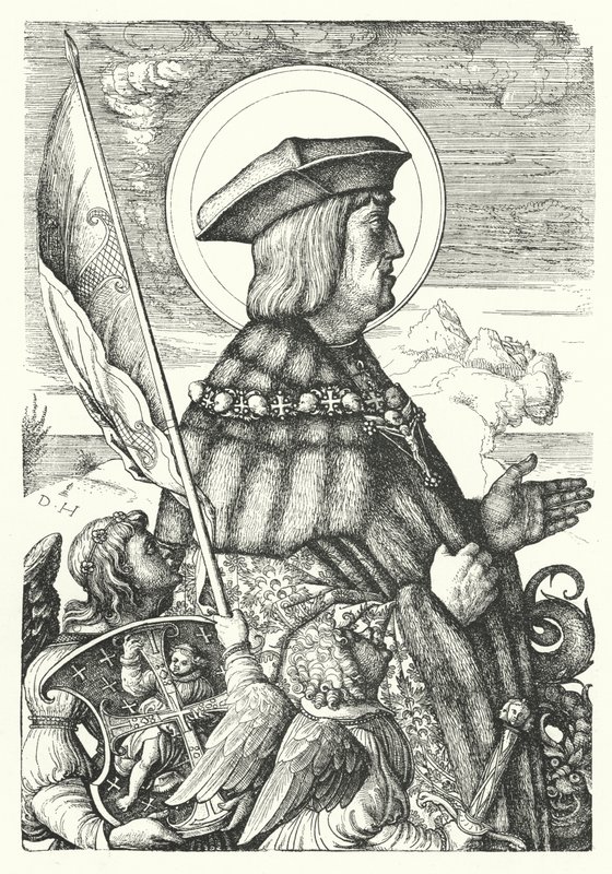 I. Maximilianus, Szent-római császár, mint Szent György alkotó: Daniel Hopfer