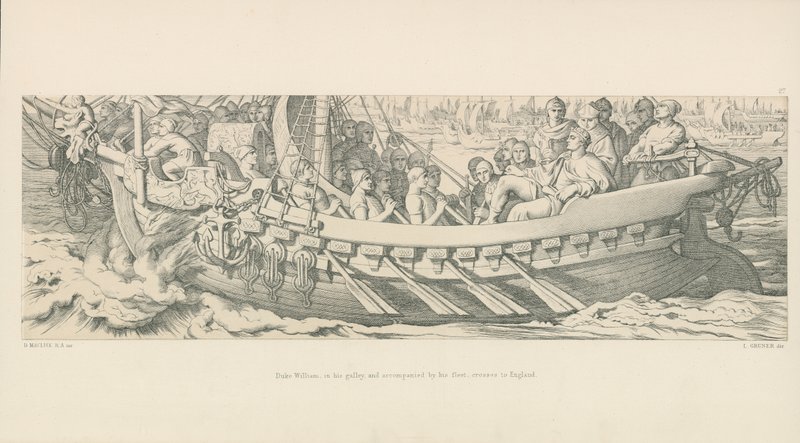 Vilmos herceg a Gályájában, és flottája kíséretében átkel Angliába alkotó: Daniel Maclise