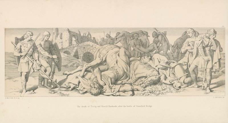 Tostig és Harold Hardrada halála a Stamford Bridge-i csata után alkotó: Daniel Maclise