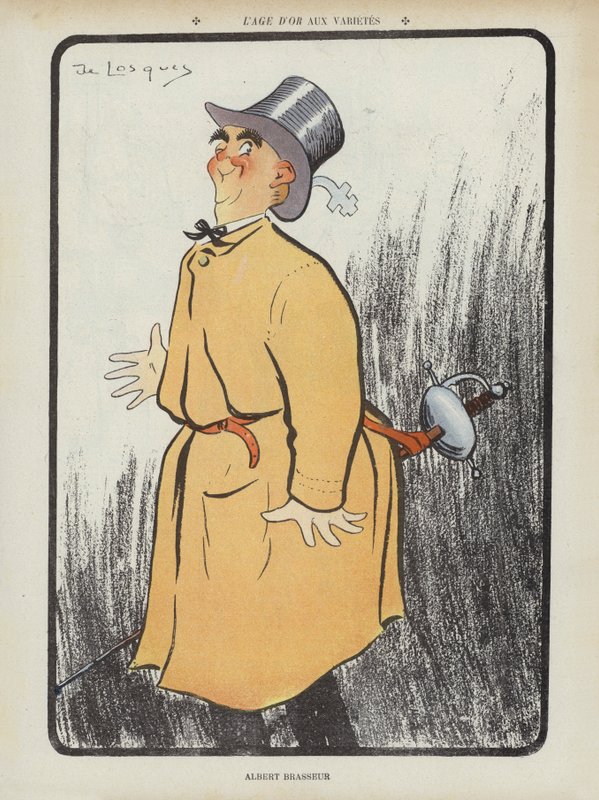 Albert Brasseur francia humorista és operetténekes. Illusztráció Le Rire alkotó: Daniel de Losques