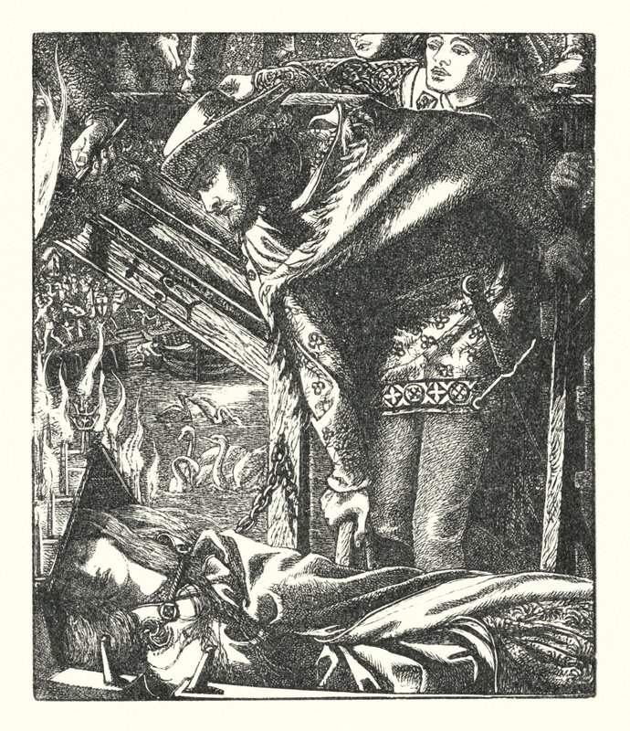 The Lady of Shalott (metszet) alkotó: Dante Gabriel (after) Rossetti