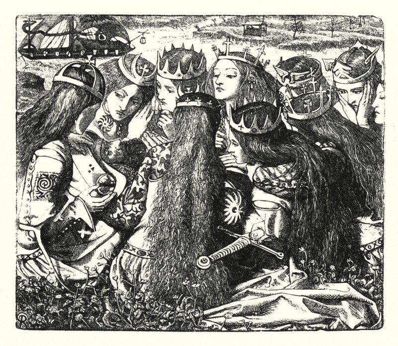A Művészetek Palotája (metszet) alkotó: Dante Gabriel (after) Rossetti