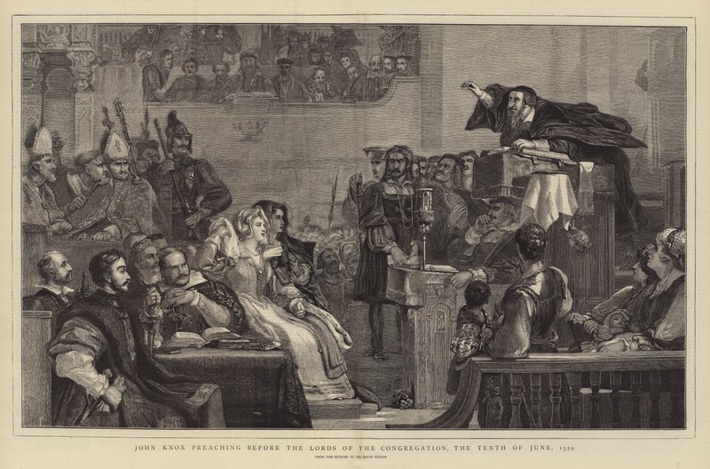 John Knox prédikál a Kongregáció urai előtt, 1559. június tizedikén alkotó: David Wilkie