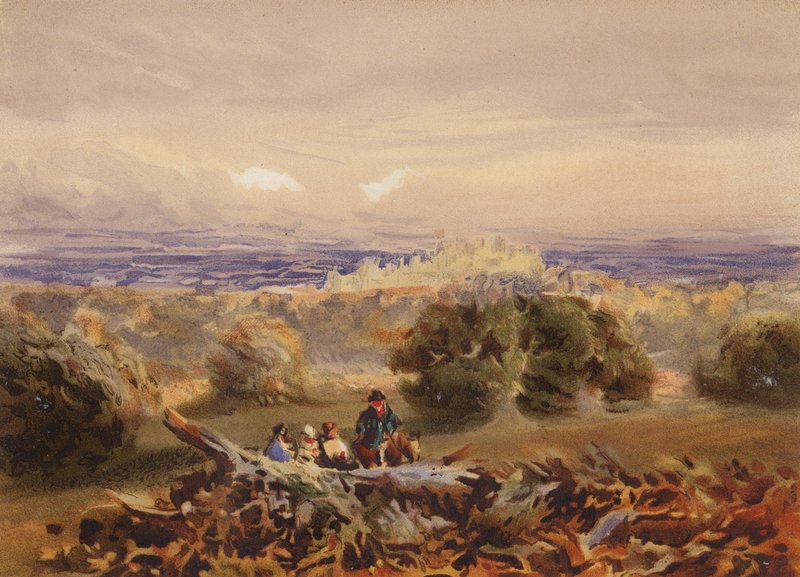 Windsori kastély (színes litográfia) alkotó: David (after) Cox