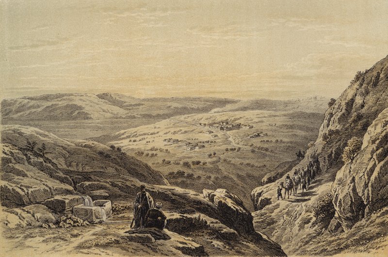 Cana, általános kilátás (színes litó) alkotó: David (after) Roberts