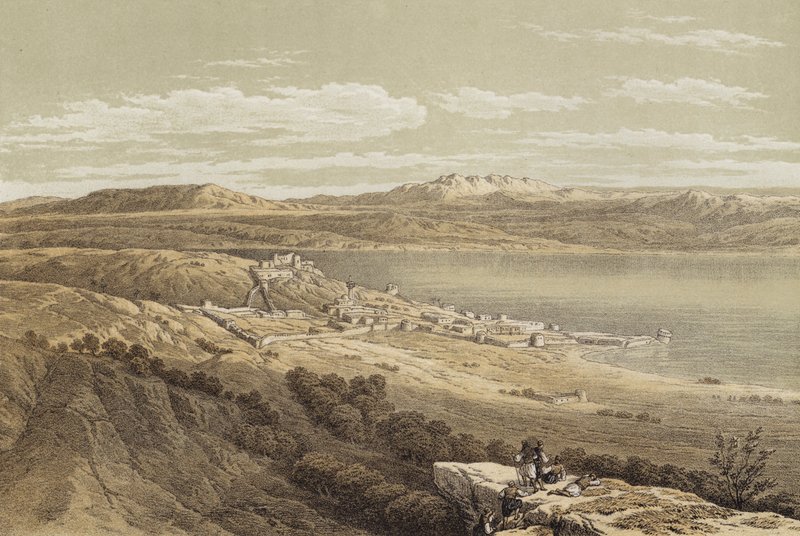 Tiberias Hermon felé néz (színes litó) alkotó: David (after) Roberts