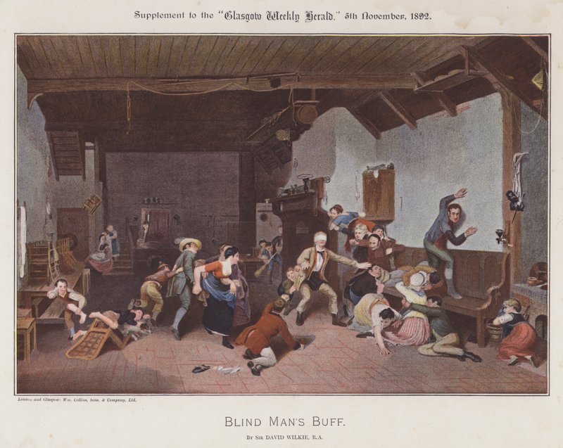 Blind Man’s Buff (színes litó) alkotó: David (after) Wilkie