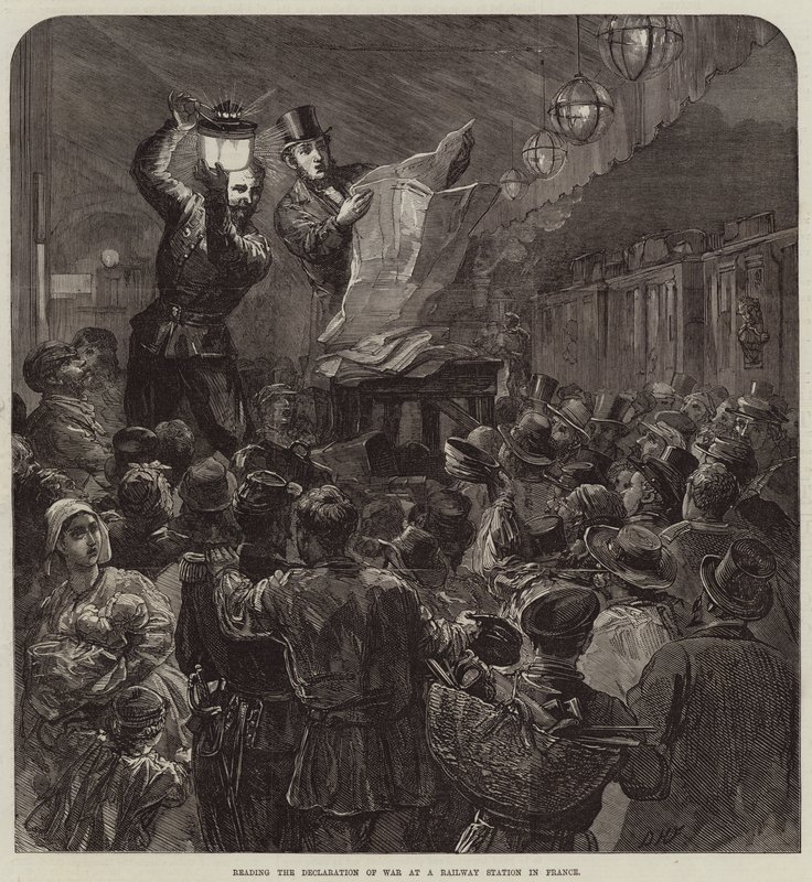 A hadüzenet olvasása egy franciaországi pályaudvaron alkotó: David Henry Friston