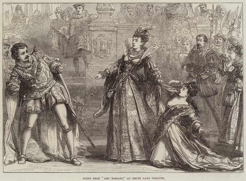 Jelenet Amy Robsartból, a Drury Lane Színházban alkotó: David Henry Friston