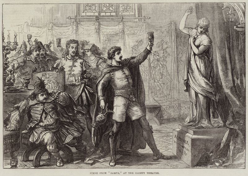 Jelenet Zampából, a Gaiety Színházban alkotó: David Henry Friston