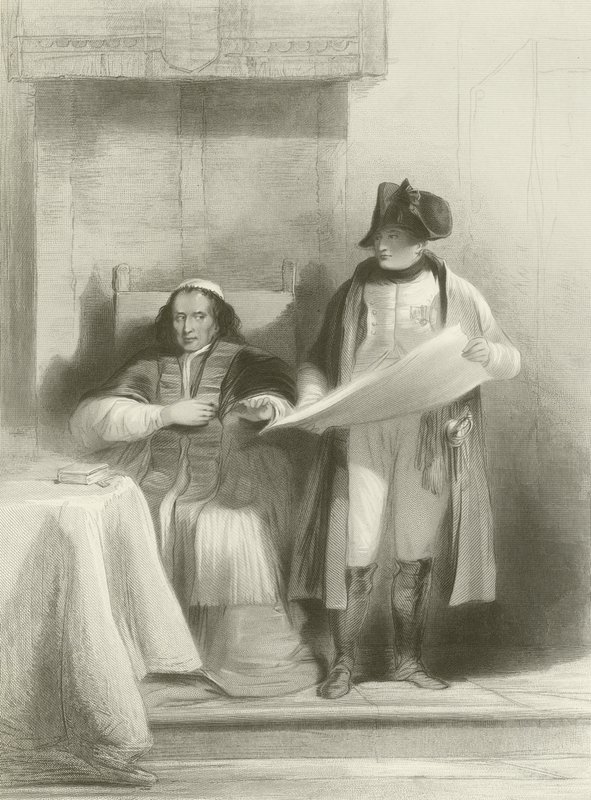 Napóleon és a pápa Fontainebleau-ban alkotó: David Wilkie