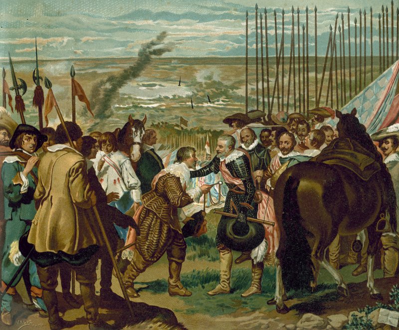 A bredai kapituláció, Hollandia, 1625 (kromolito) alkotó: Diego Velázquez