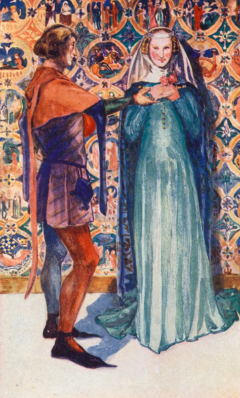 Egy férfi és nő II. Edward korában 1307-1327 alkotó: Dion Clayton Calthrop