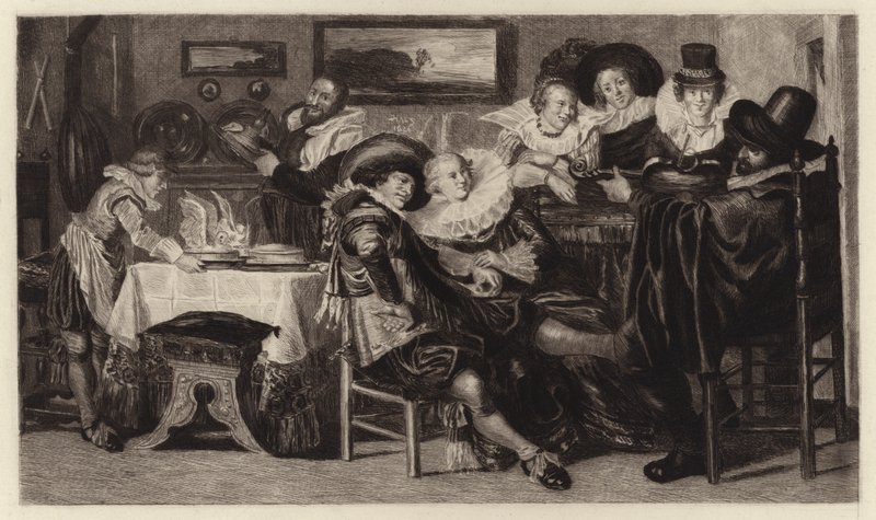 Az étkezés (metszet) alkotó: Dirck Hals