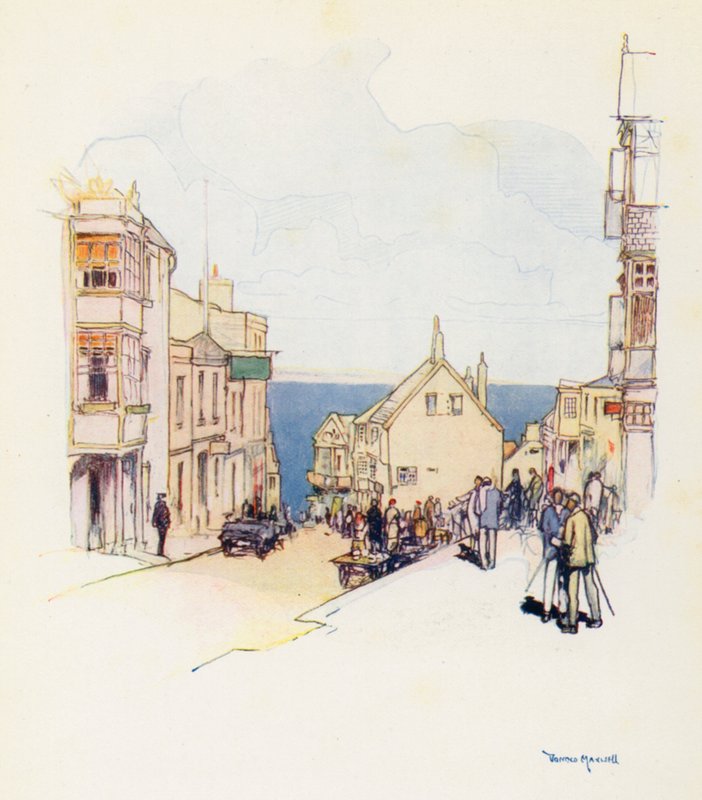 Lyme Regis lenyomata (színes litográfia) alkotó: Donald (after) Maxwell