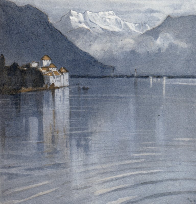 Chillon, Byron költeményéből (színes litó) alkotó: Donald (after) Maxwell