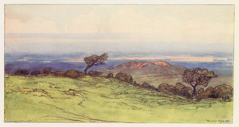 Poole kikötője a Purbeck-sziget felől (színes litográfia) alkotó: Donald (after) Maxwell