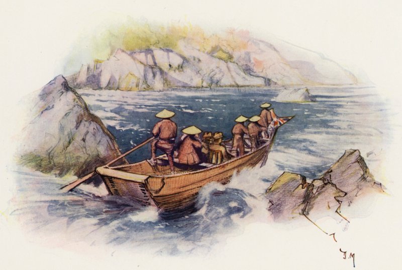 Shooting the Rapids, Japán (színes litográfia) alkotó: Donald (after) Maxwell