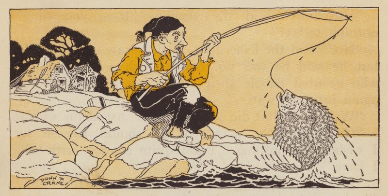 A halász és felesége, német mese (színes litó) alkotó: Donn P. Crane