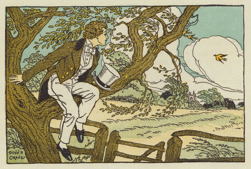 A fiatal John Keats (színes litográfia) alkotó: Donn P. Crane