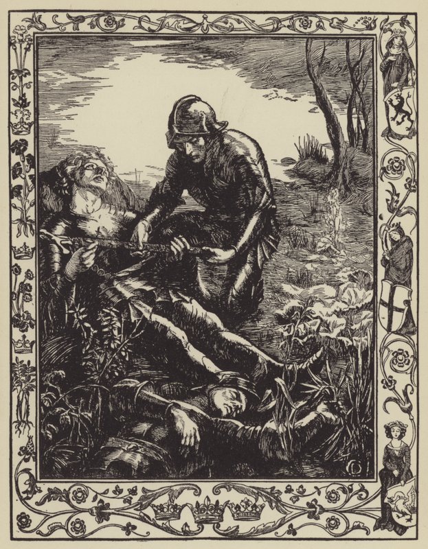 Arthur Excaliburt ad Sir Bedivere-nek alkotó: Dora Curtis