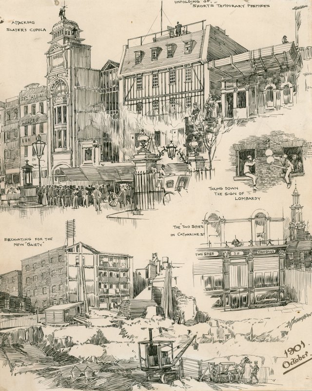 Londoni vázlatok 1901 októberéből (metszet) alkotó: Douglas Macpherson