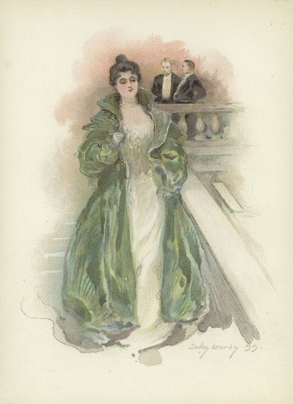 Társaság hölgy a Savoy Hotelben, Londonban alkotó: Dudley Hardy