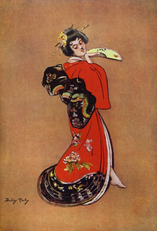 A gésa, plakáttervezés (színes litó) alkotó: Dudley Hardy