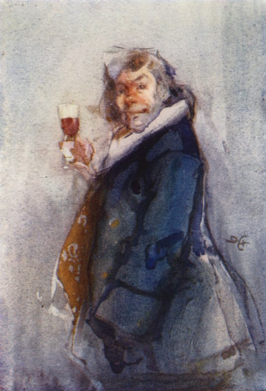 The Toper, idővázlat, London Sketch Club (színes litó) alkotó: Dudley Hardy