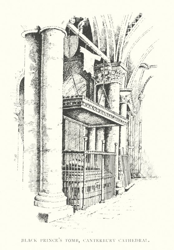 Fekete herceg sírja, Canterbury székesegyház (litográfia) alkotó: Duncan Moul