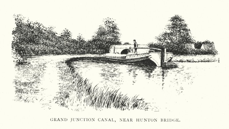 Grand Junction-csatorna, a Hunton-híd közelében (litográfia) alkotó: Duncan Moul