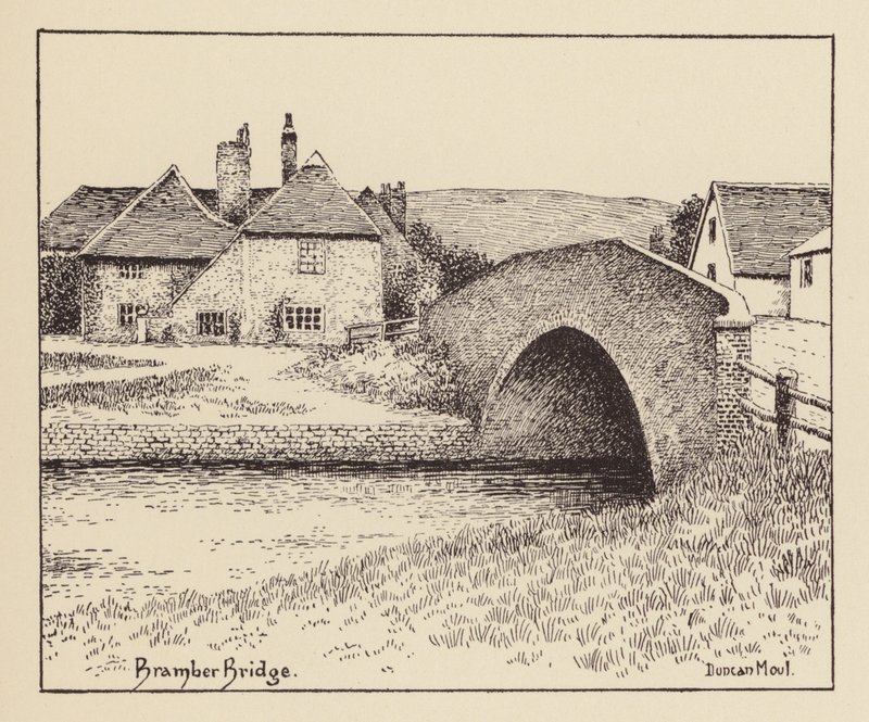 Sussex: Bramber Bridge (litográfia) alkotó: Duncan Moul