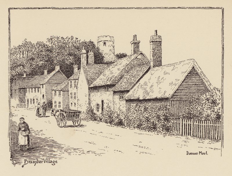 Sussex: Bramber Village (litográfia) alkotó: Duncan Moul