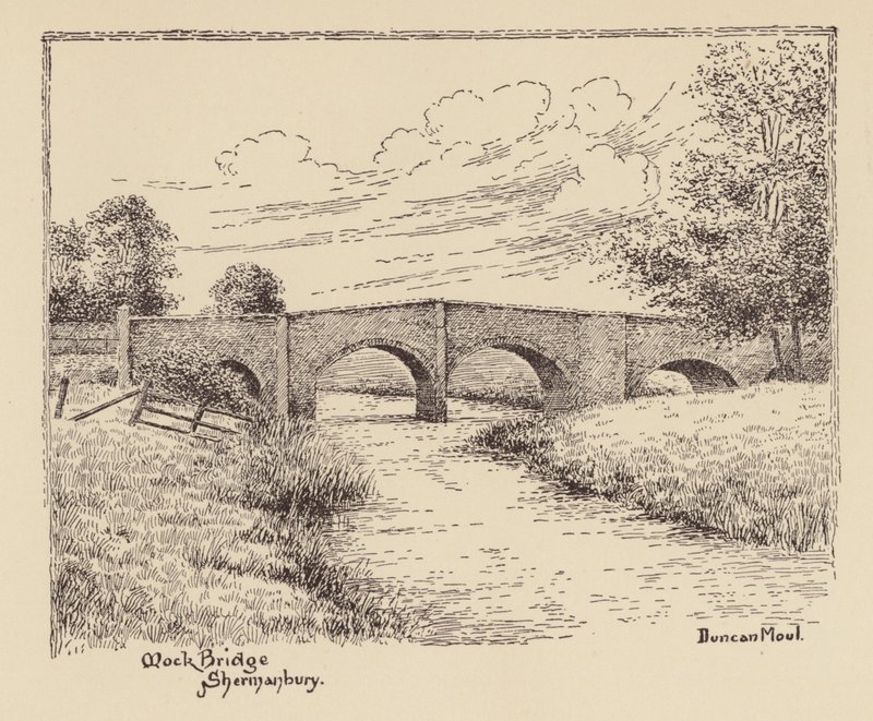 Sussex: Mock Bridge, Shermanbury (litográfia) alkotó: Duncan Moul