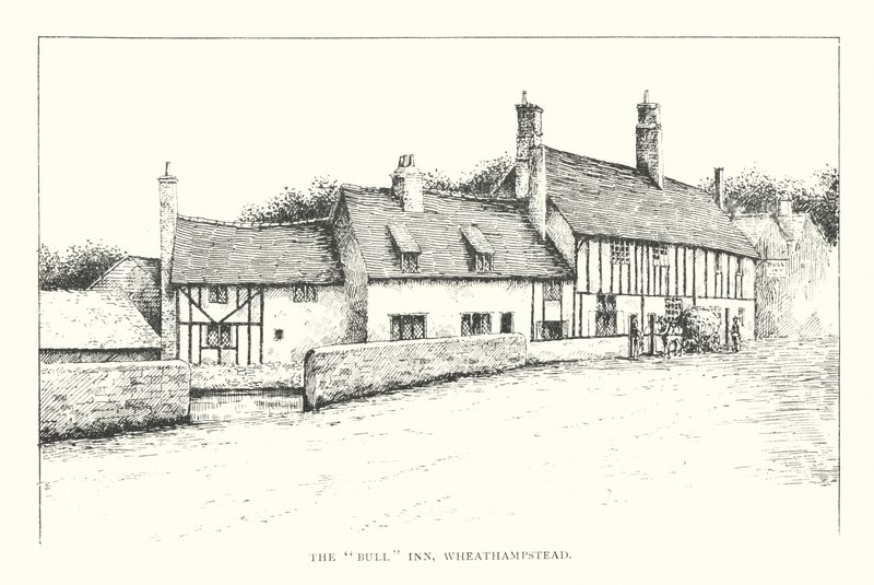 The "Bull" Inn, Wheathampstead (litográfia) alkotó: Duncan Moul