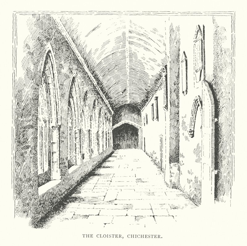 A kolostor, Chichester (litográfia) alkotó: Duncan Moul
