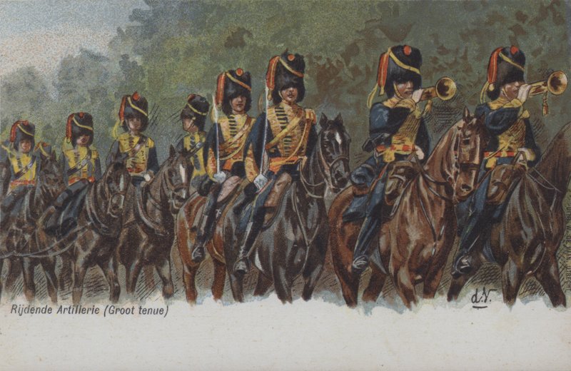 holland hadsereg lótüzérsége (színes litho) alkotó: Dutch School