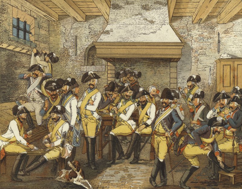 Holland lovassági egyenruha, c1790 alkotó: Dutch School