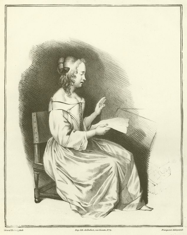 Nő egy levelet olvas alkotó: Dutch School