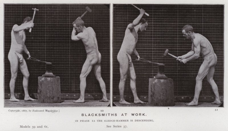 Mozgó emberalak: Kovácsok munkában alkotó: Eadweard Muybridge