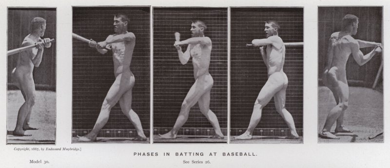 Mozgó emberalak: A baseball ütőinek fázisai (f/w fotó) alkotó: Eadweard Muybridge
