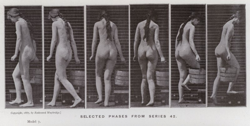 Mozgó emberalak: Válogatott fázisok a 42-es sorozatból (f/w fotó) alkotó: Eadweard Muybridge
