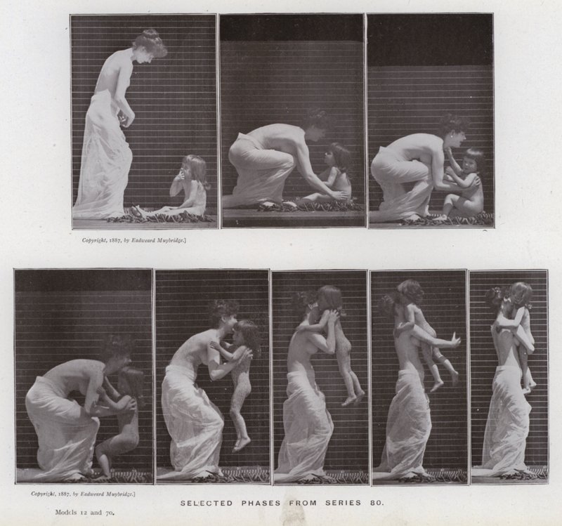 Mozgó emberalak: Válogatott fázisok a 80-as sorozatból (f/w fotó) alkotó: Eadweard Muybridge