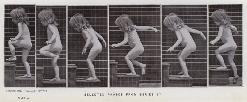 Mozgó emberalak: Válogatott fázisok a 87-es sorozatból (f/w fotó) alkotó: Eadweard Muybridge